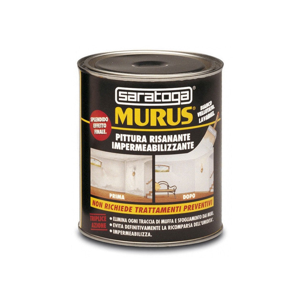 Murus 1lt pittura bianca lavabile risanante impermeabilizzante per interni ed esterni