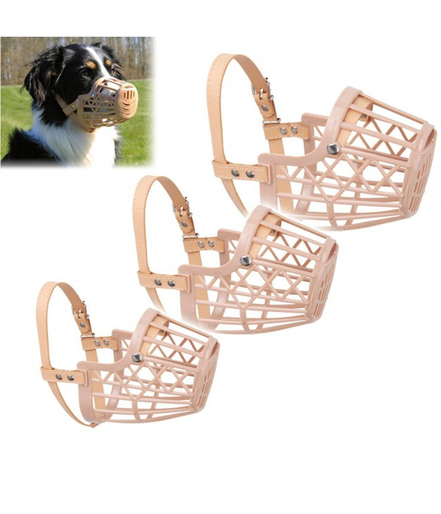 Museruola A Cestello In Plastica Per Cani Di Piccola Media Grande Taglia Sicura     L    