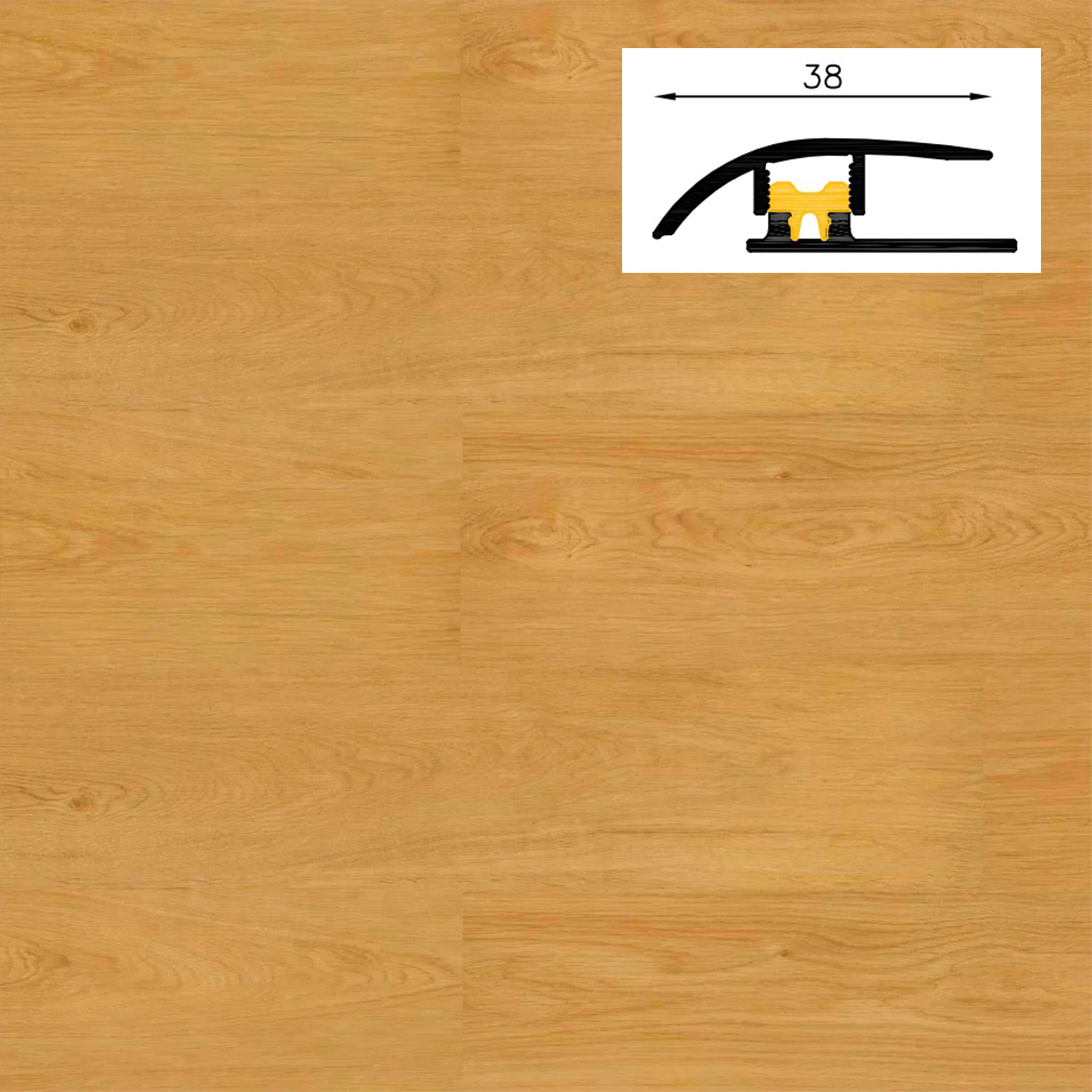 Barra da 90cm di PROFILO GIUNTO in Alluminio Gamma Laminati - Piatto o a discesa (base+coperchio) - MUSON - DISCESA