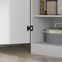 Credenza Cucina Alta con Armadietti e 4 porte 6 mensole di archiviazione, stile moderno, 76 x 40 x 177cm, bianco| Aosom Italy