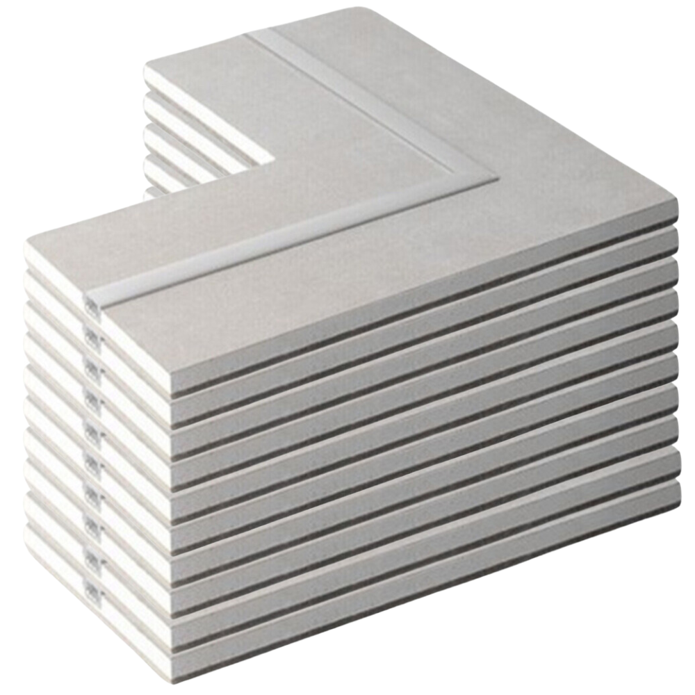 Semilavorato cartongesso fibra alluminio luce led angolo 14,5x29x29 cm 10 pezzi