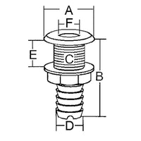 Scarichi a mare foro mm 15 di sentina con ghiera