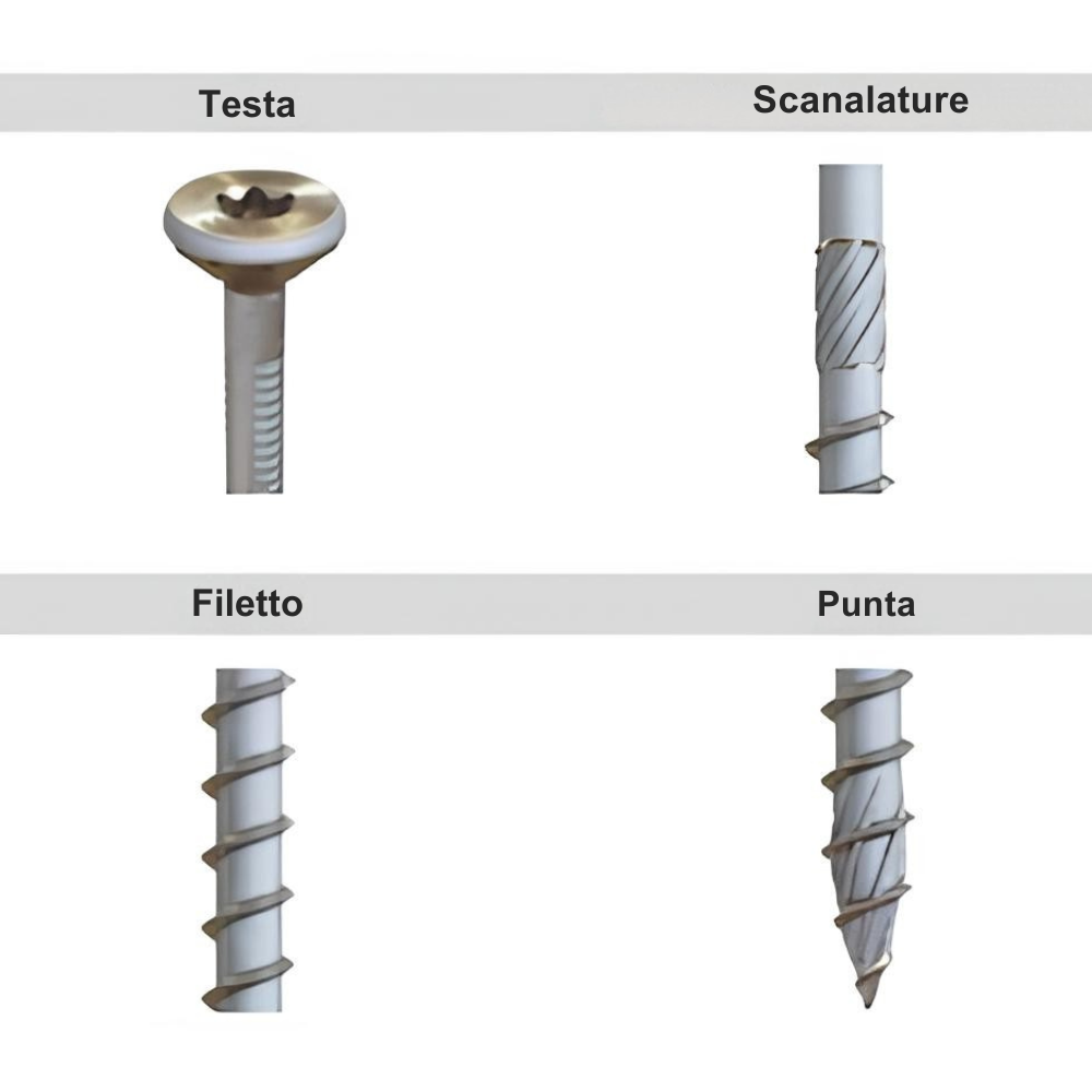 Viti autoforanti legno performant blue diametro 6,0 mm zincata bianca 100 pezzi *** lunghezza 160, pezzi 100, confezi...