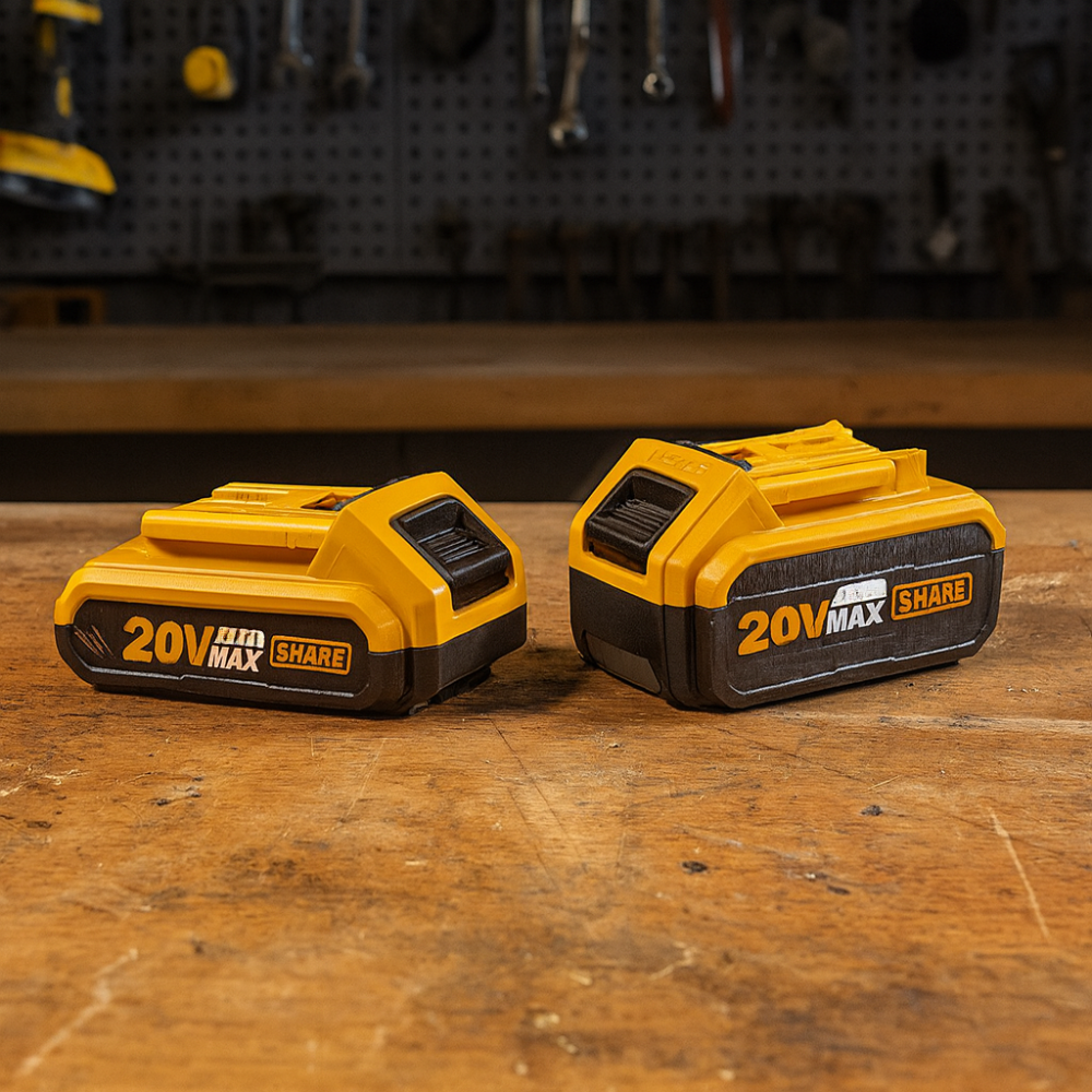 Kit pack pro caricabatterie doppio rapido 4ah + 2 batterie 20v 5 ah 2 ah