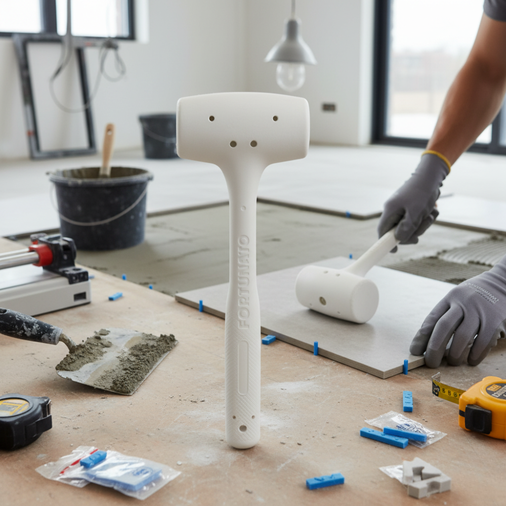 Martello battipiastrelle in gomma antirimbalzo per posa 500 gr.