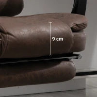 Sedia da Ufficio Direzionale, Massaggiante, Riscaldante, Altezza Regolabile, Schienale Inclinabile, Tessuto Microfibra, Marrone