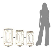 Tavolinetti Glam Lignes Tris Cm Ø 40X63-35X57.5-30X53.5