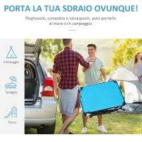 Sedia Sdraio da Esterno Pieghevole con Tettuccio e Rivestimento Imbottito in Gommapiuma, Lettino Prendisole da Giardino con Schienale Regolabile 66x164x81cm Blu