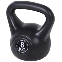 Kettlebell 8kg per Sport e Fitness con Base Piatta e Impugnatura, Kettlebell Pesi per Allenamento Home Gym Casa e Palestra, 22x17x24 cm, Nero