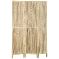 Paravento da Interno Pieghevole a 3 Ante a Spina di Pesce in Legno, 120x1.6x170 cm