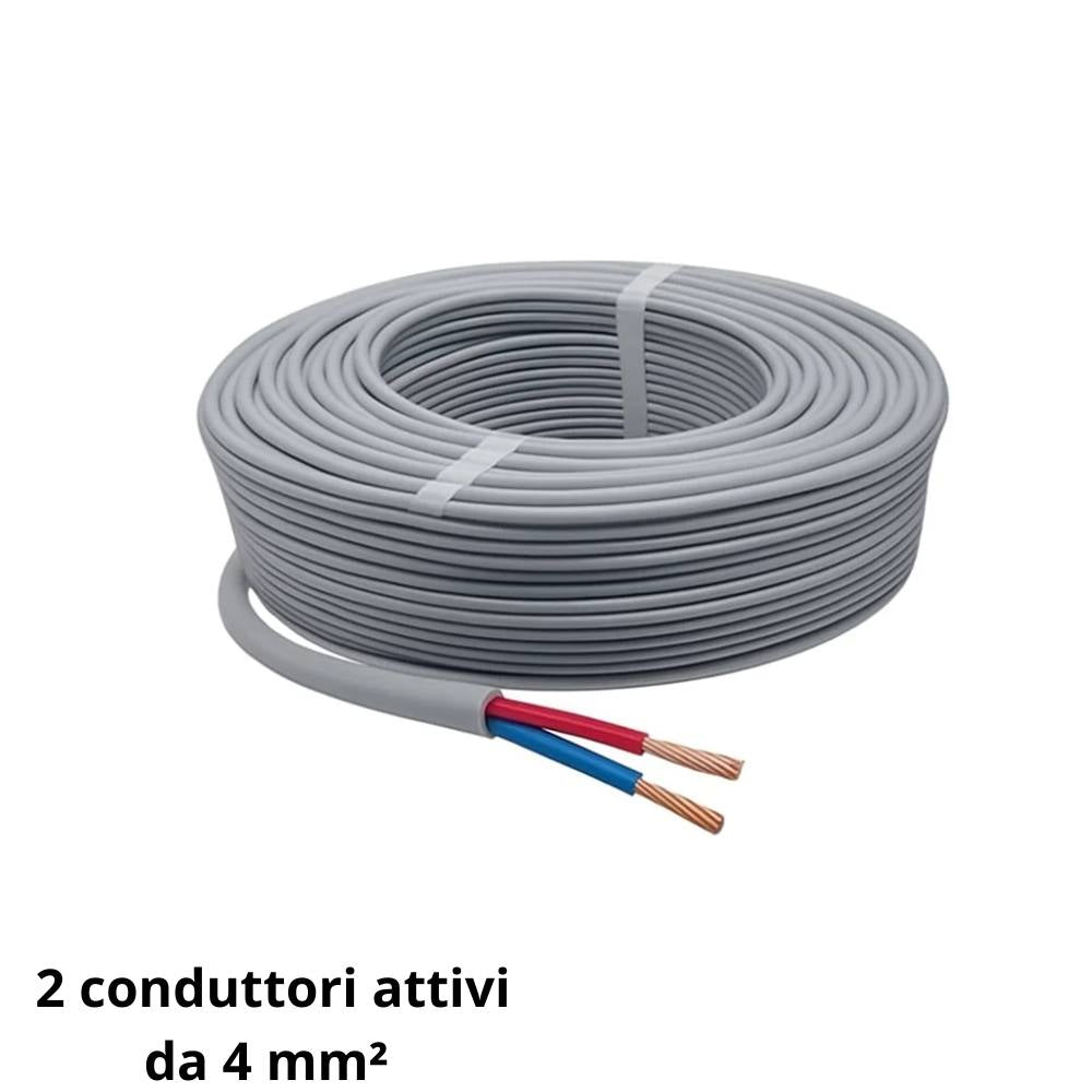 Cavo elettrico fg16or 2x4 mm² grigio 0,6/1 kv matassa 100 metri