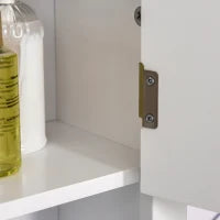 Armadietto 2 Ripiani Montabile a Parete da Parete Cucina Bagno Legno 60x19,8x58cm Bianco