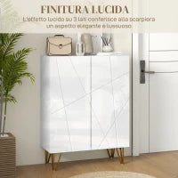 Scarpiera Moderna per 15-20 Paia di Scarpe, Ripiani Regolabili e Chiusura Ammortizzata, 72x31.5x95 cm, Bianco