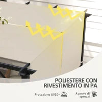 Copertura per Gazebo Pergola 3x3 m in Poliestere con Tasche e Cinghie, 488x122 cm, color Kaki