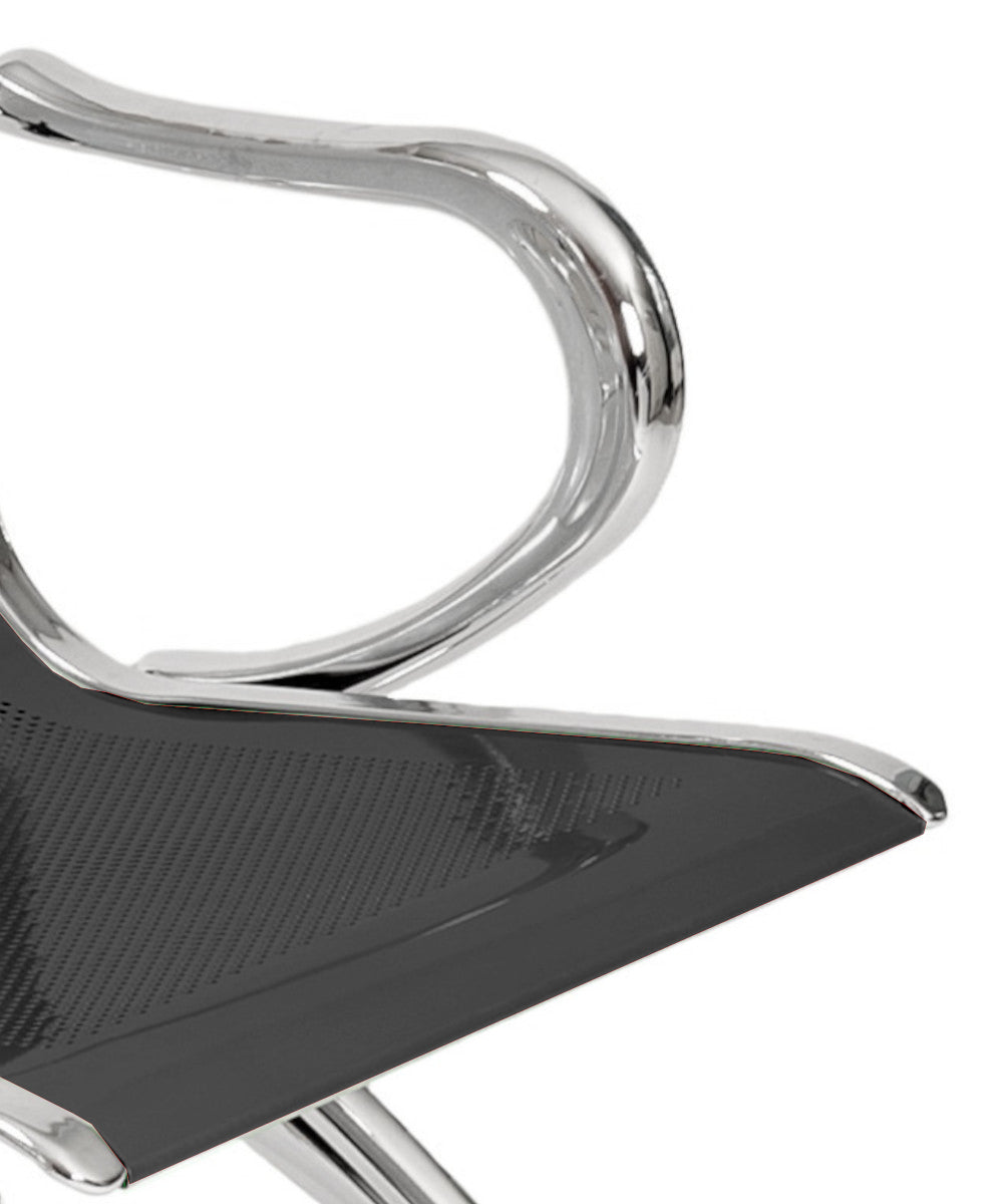 Panca per sala attesa aspetto studio medico o professionale a 4 posti - colore nero