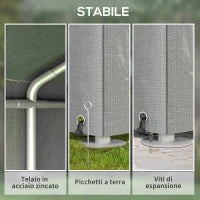 Capanno Porta Attrezzi e Tenda Garage per Bici e Moto con Copertura Anti-UV, 1.6x2m, Grigio Chiaro