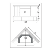 Camino parigi rivestimento marmo pietra con focolare refrattario m100 angolare