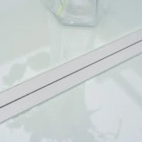 Set da Giardino con Tavolo in Vetro Temperato e 6 Sedie con Tessuto a rete, Grigio