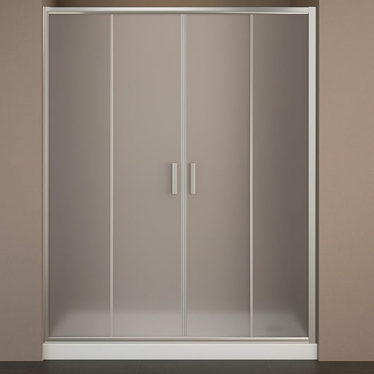 Porta doccia scorrevole slide4 per nicchia quattro ante cristallo stampato *** misure 130-136 x h190 cm stampato, con...