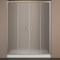 Porta doccia scorrevole slide4 per nicchia quattro ante cristallo stampato *** misure 196-202 x h190 cm stampato, con...