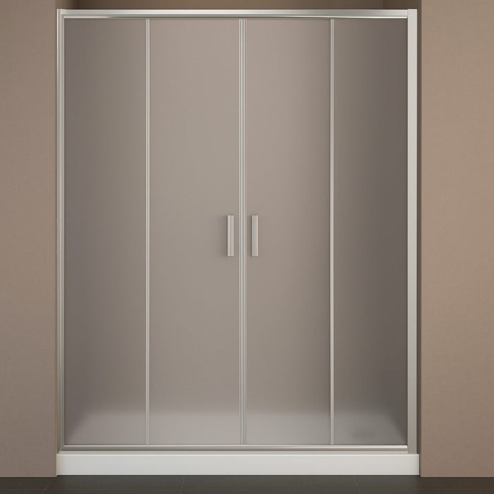 Porta doccia scorrevole slide4 per nicchia quattro ante cristallo stampato *** misure 196-202 x h190 cm stampato, con...