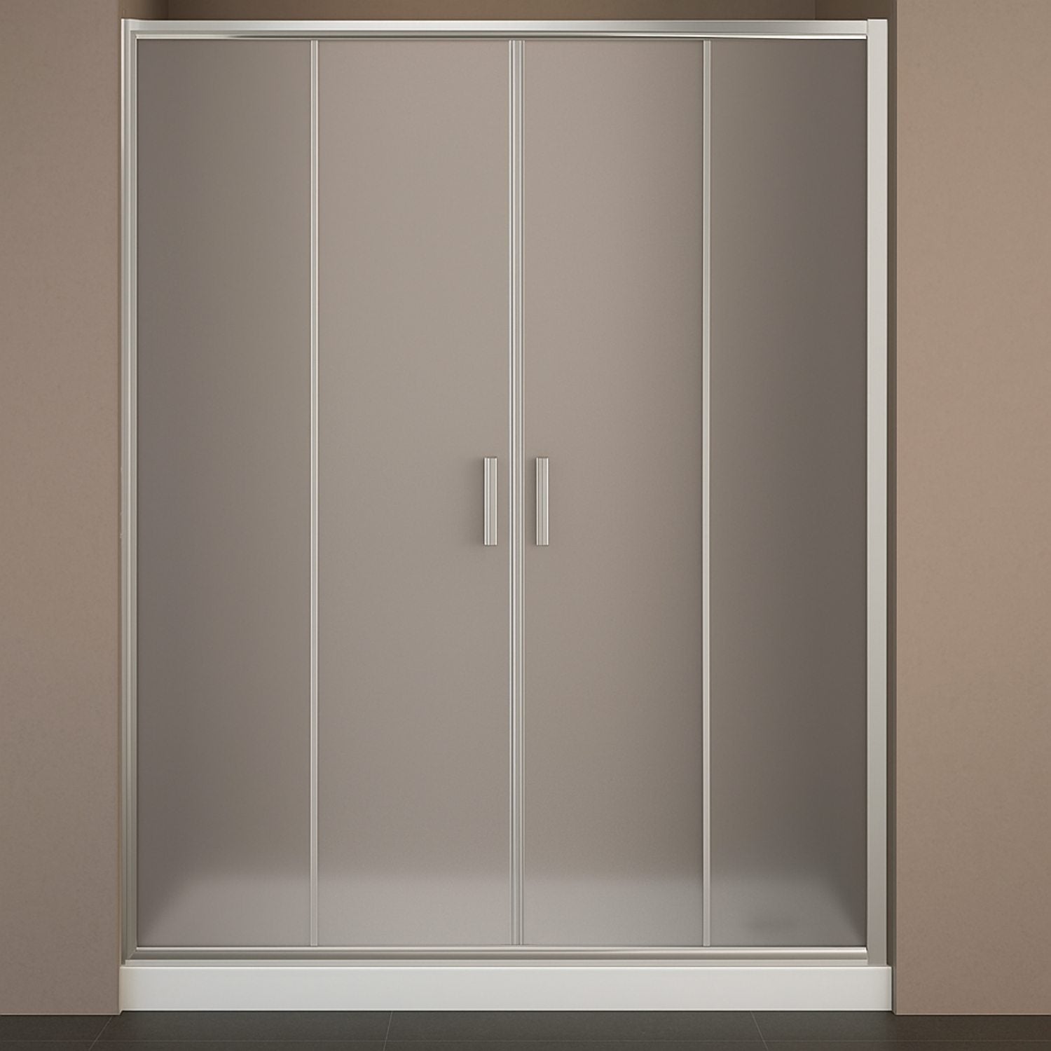 Porta doccia scorrevole slide4 per nicchia quattro ante cristallo stampato *** misure 154-160 x h190 cm stampato, con...