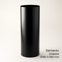 Tubo lineare arredo canale da fumo stufa a pellet sistema scarico diametro 180mm *** misura h 500 mm, confezione 1