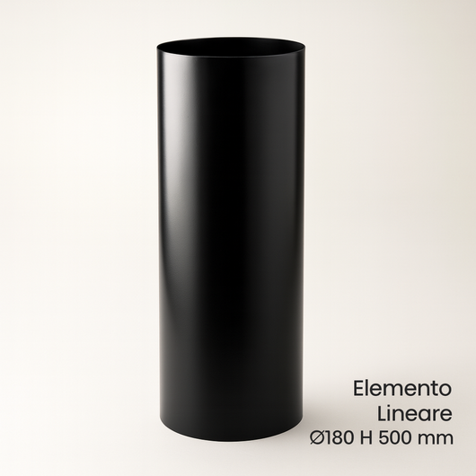 Tubo lineare arredo canale da fumo stufa a pellet sistema scarico diametro 180mm *** misura h 500 mm, confezione 1