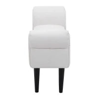 Panca Fondo Letto Imbottita con Braccioli Arrotolati e 4 Piedini, 102x35x51 cm, Grigia