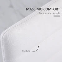 Set 4 Sedie Imbottite per Soggiorno o Sala da Pranzo, Sedie da Cucina Moderne, in Metallo e Tessuto Bianco