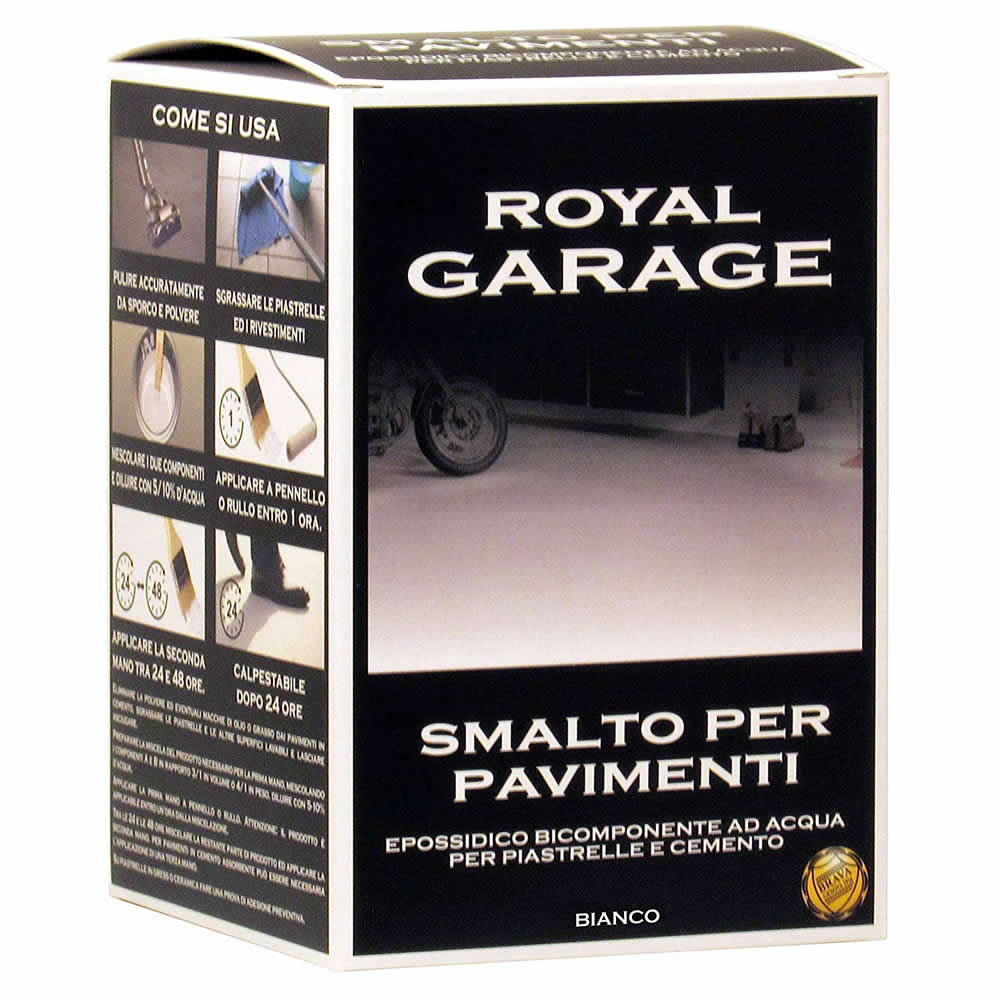 Royal garage smalto per pavimenti epossidico all'acqua bianco brava rgb7
