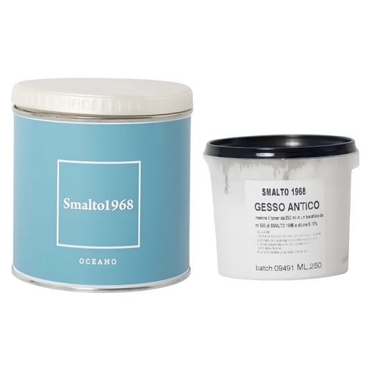 Smalto1968 base acqua gesso antico shabby chic finitura opaca multicolore l 0.5 *** colore- oceano, confezione 1