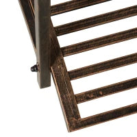 Ponticello da Giardino Vintage con Elementi Floreali, in Metallo, 99x68x53cm, Nero