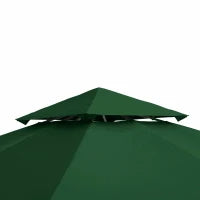 Copertura Telo per Gazebo da Giardino 3x3 m, Tetto Anti-UV Impermeabile in Poliestere Verde Scuro