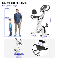 Cyclette Magnetica Pieghevole - RATTANTREE - con Display LCD e Sensore di Frequenza Cardiaca Cyclette - Bianco