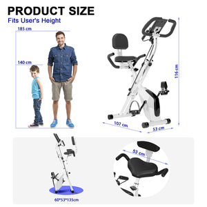Cyclette Magnetica Pieghevole - RATTANTREE - con Display LCD e Sensore di Frequenza Cardiaca Cyclette - Bianco