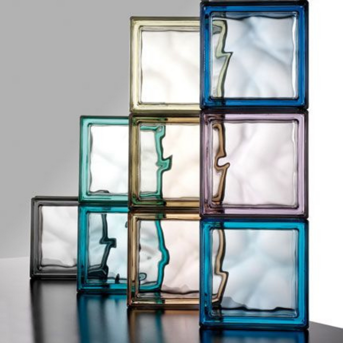 Vetromattone effetto ondulato diffusione luce modello pure 190 x 190 x 80 mm *** colore- avana, confezione 1