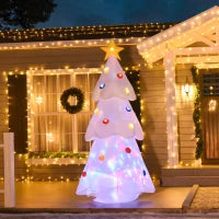 Albero di Natale Bianco Gonfiabile 245cm Gigante e Impermeabile con Luci a LED, Decorazione Natalizia per Esterni