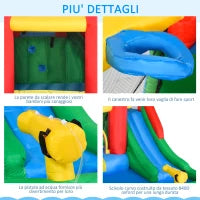 Gioco Gonfiabile per Bambini 3-8 Anni con Scivolo, Trampolino, Piscina, max 4 Bambini, 330x245x215cm