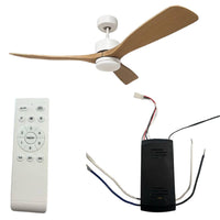 Optonica 19108 ventilatore soffitto led 18w 3cct bianco con pale effetto legno