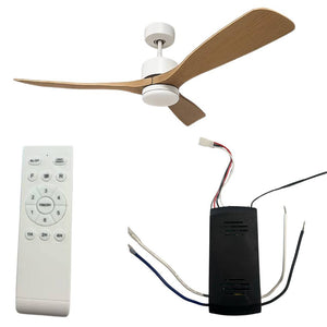 Optonica 19108 ventilatore soffitto led 18w 3cct bianco con pale effetto legno