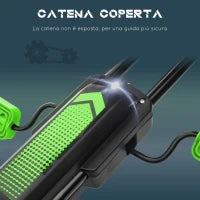 Go Kart a Pedali per Bambini 5-12 Anni con Sedile Regolabile, in Metallo e PP 121x58x61 cm, Verde e Nero