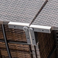 Mobili da Giardino in Rattan e Alluminio Set 8 Pezzi, Salotto da Giardino Componibile con Divani e Tavolino da Esterno