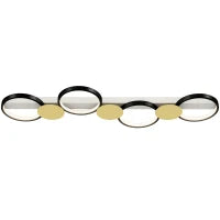 Lampada da Soffitto Dimmerabile con 4 Fari Telecomando Modalità Scena 1500 lm 38 W 3000K-6500K Nero e Dorato