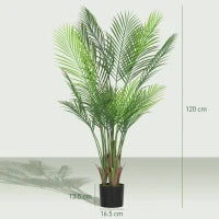 Pianta artificiale da interno alta 120 cm, con vaso in plastica, Verde