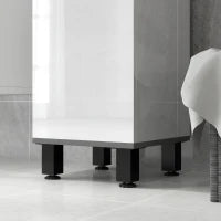 Mobile Colonna Bagno con 2 Armadietti con Ripiani Regolabili e Cassetto, 34x32x190 cm, Bianco