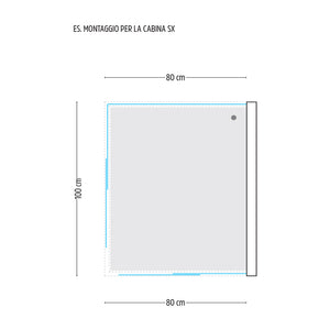 Ogomondo box cabina doccia corner 3 lati cristallo temprato serigrafato 80x100x80 sinistro