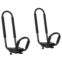 Set 2 Staffe Porta Kayak con Attacco Universale per Portapacchi Adatte per Canoe e Paddleboard, Nero, 46x16.5x47cm