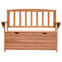 Panchina da Giardino 2 Posti con Vano Contenitore Legno 112x58x84cm