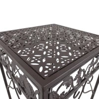 Set di 3 Pezzi Sgabelli Supporto per Piante Classico in Ferro, MARRONE